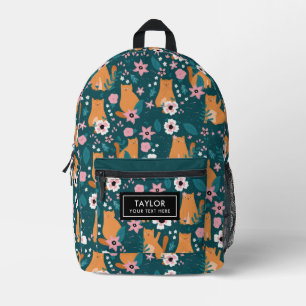 Sac À Dos Imprimé Motif Chats dans la Nature Floral