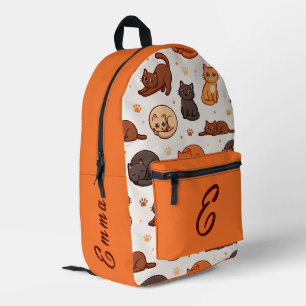 Sac À Dos Imprimé Motif Chats Mignons Monogramme Personnalisé Enfant