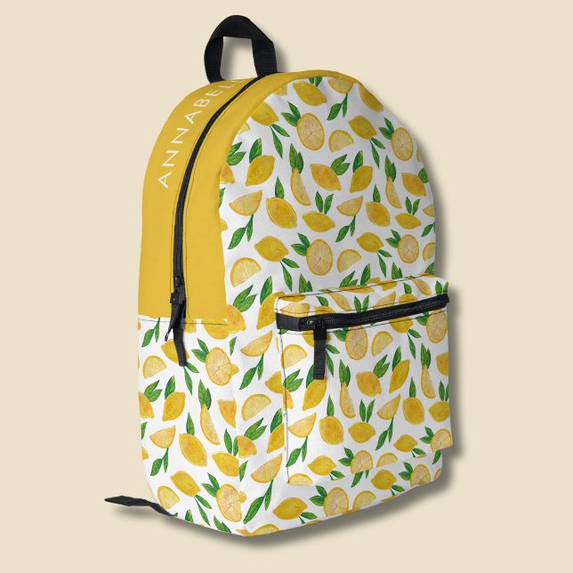 Sac À Dos Imprimé Motif Citron Agrumes (Citrus Lemon personalized backpack)
