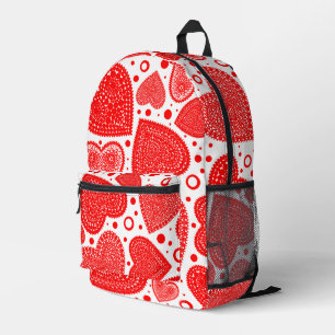 Sac À Dos Imprimé Motif Cœurs Rouges Fantaisie Partout