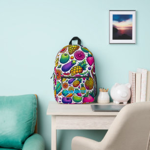 Sac À Dos Imprimé Motif Coloré de Fruits et Légumes