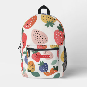 Sac À Dos Imprimé Motif Coloré Personnalisé de Fraise d'Été