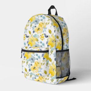 Sac À Dos Imprimé Motif d'aquarelle jaune et bleu