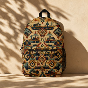 Sac À Dos Imprimé Motif d'aventure moto route 66 Sud-Ouest