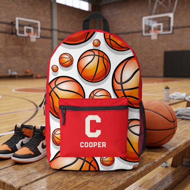 Sac À Dos Imprimé Motif de basket-ball rouge (Créateur téléchargé)