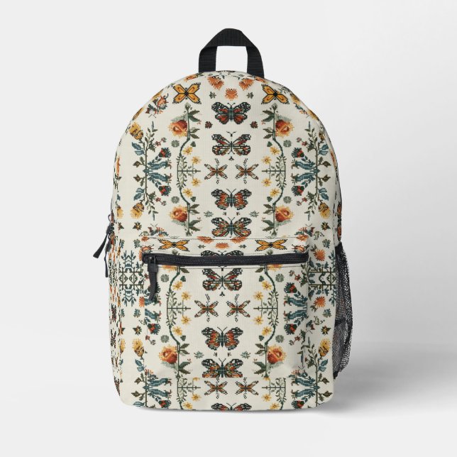 Sac À Dos Imprimé Motif de broderie (Recto)
