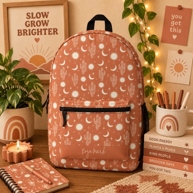 Sac À Dos Imprimé Motif de cactus blanc (Créateur téléchargé)