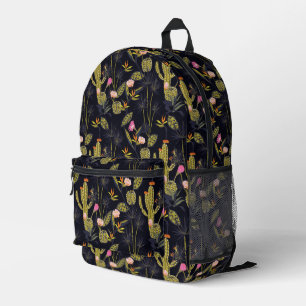 Sac À Dos Imprimé Motif de cactus nocturne d'été foncé