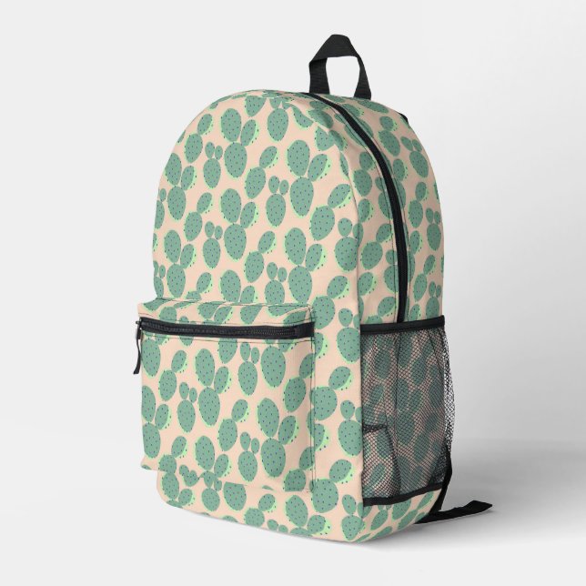 Sac À Dos Imprimé Motif de cactus vert et rose (Coin arrière droit)