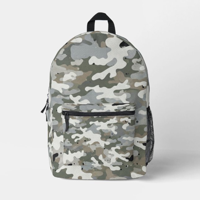 Sac À Dos Imprimé Motif de camouflage militaire d'hiver (Recto)
