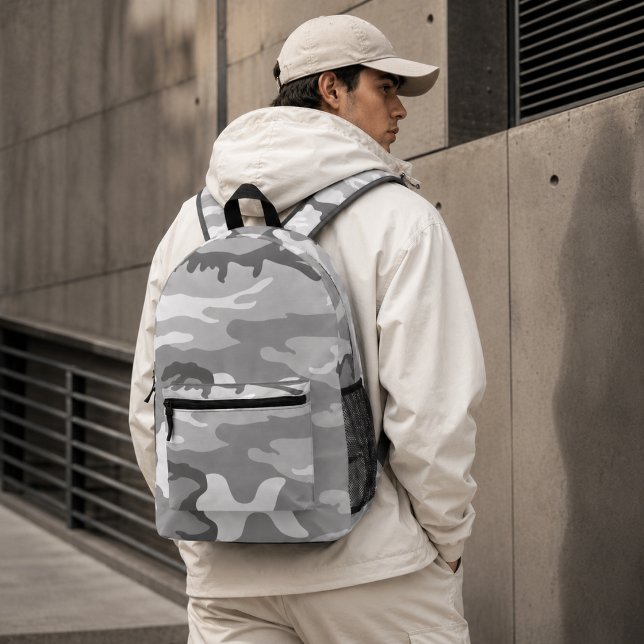 Sac À Dos Imprimé Motif de camouflage militaire urbain gris (Créateur téléchargé)