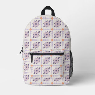 Sac À Dos Imprimé Motif de carreau décoratif pastel violet