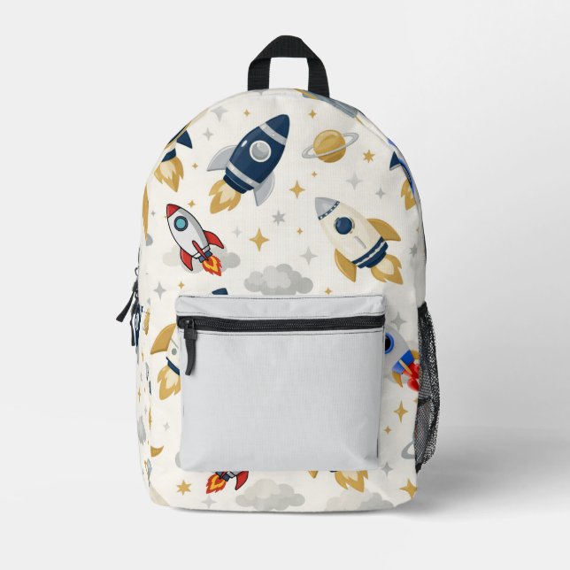 Sac À Dos Imprimé Motif de cartable pour enfants de fusée spatiale d (Recto)