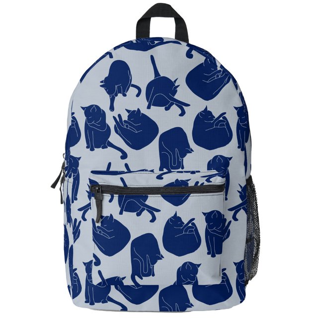 Sac À Dos Imprimé Motif de chat bleu (Blue kitty cat pattern backpack)