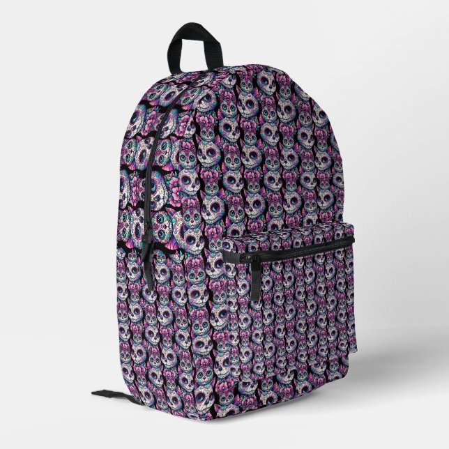 Sac À Dos Imprimé Motif de chat crâne sucre (Coin arrière gauche)