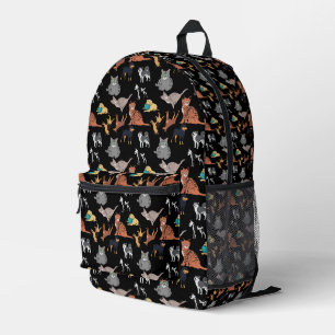 Sac À Dos Imprimé Motif de chats et de chiens sur fond noir