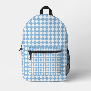 Sac À Dos Imprimé Motif de chèques bleu et blanc
