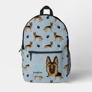 Sac À Dos Imprimé Motif de chien mignon Berger Allemand noir et feu