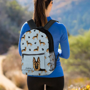 Sac À Dos Imprimé Motif de chien mignon Berger Allemand noir et feu
