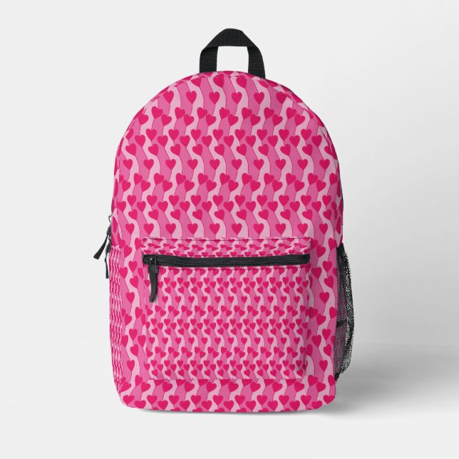 Sac À Dos Imprimé Motif de coeurs roses mignons (Recto)
