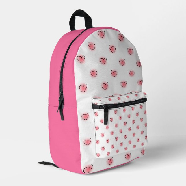 Sac À Dos Imprimé Motif de coeurs roses mignons (Coin arrière gauche)