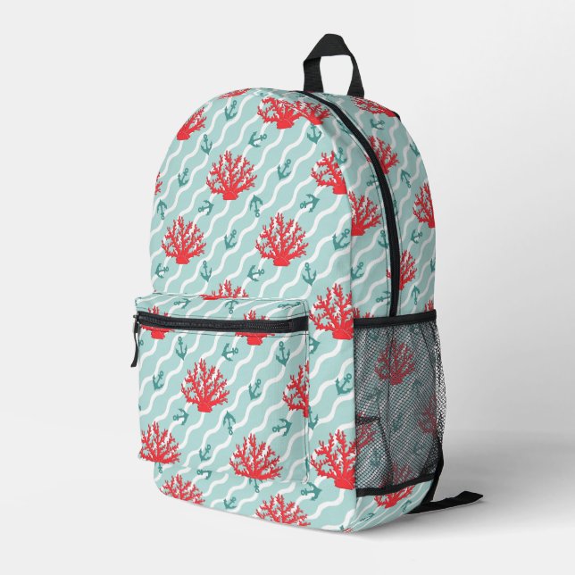 Sac À Dos Imprimé Motif de corail rouge (Coin arrière droit)