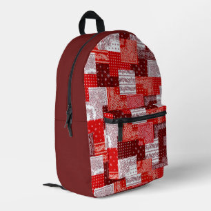 Sac À Dos Imprimé Motif de couture patchwork bandana rouge paisley