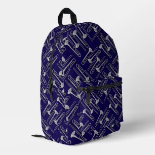 Sac À Dos Imprimé Motif de crosshatch gris Trombone