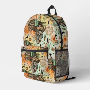 Sac À Dos Imprimé Motif de décoration de carte d'Afrique avec élémen