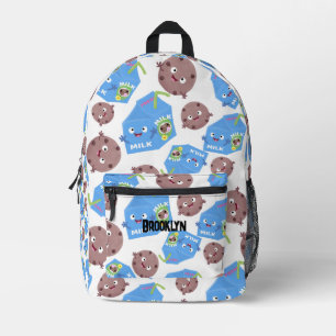 Sac À Dos Imprimé Motif de dessin animé de biscuits au lait drôles m
