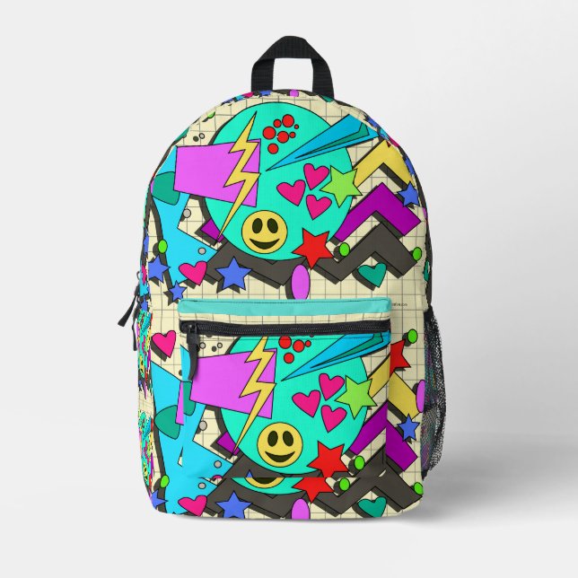 Sac À Dos Imprimé Motif de dessin animé flashback avec des vibration (Recto)