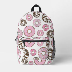 Sac À Dos Imprimé Motif De Donuts, Donuts Roses, Donuts Blancs