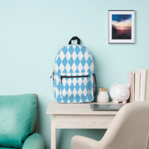 Sac À Dos Imprimé Motif de drapeau bavarois en losanges bleu et blan