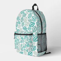 Motif de feuille botanique turquoise et menthe