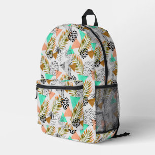 Sac À Dos Imprimé Motif de feuille géométrique Tropical Abstrait