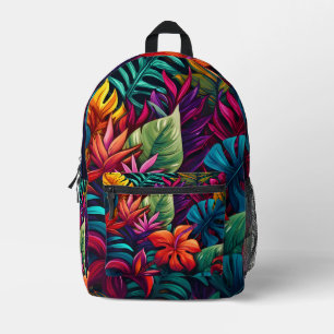 Sac À Dos Imprimé motif de feuilles tropicales colorées