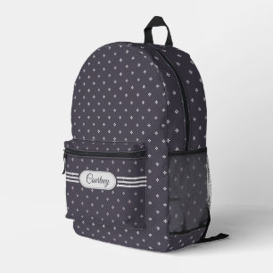 Sac À Dos Imprimé Motif de fleur de diamant sur prune poussiéreuse a