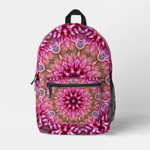 Sac À Dos Imprimé Motif de fleur rose mandala géométrique-67545