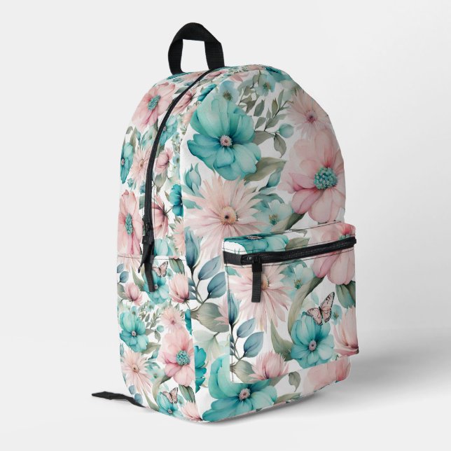 Sac À Dos Imprimé Motif de fleurs et de papillons (Coin arrière gauche)