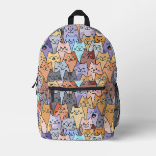 Sac À Dos Imprimé Motif de foule de chats colorés et mignons avec vi