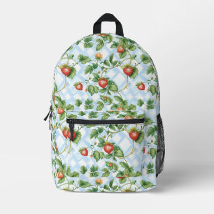 Sac À Dos Imprimé Motif de fraise et feuille de charme - Vintage