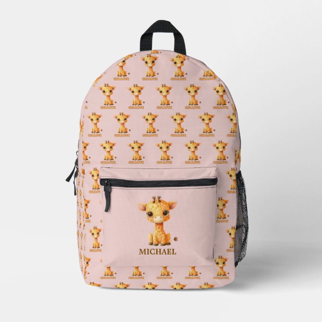 Sac À Dos Imprimé Motif de Giraffe Cute Personnalisé (Recto)