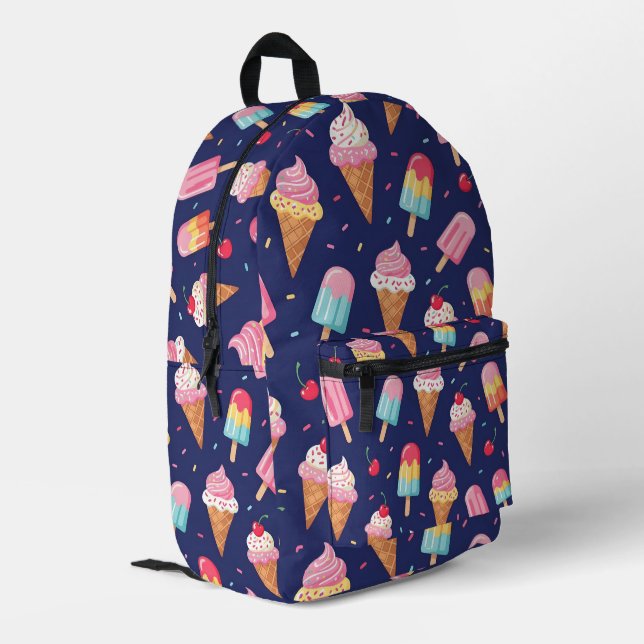 Sac À Dos Imprimé Motif de glace, popsicles et cerises (Coin arrière gauche)