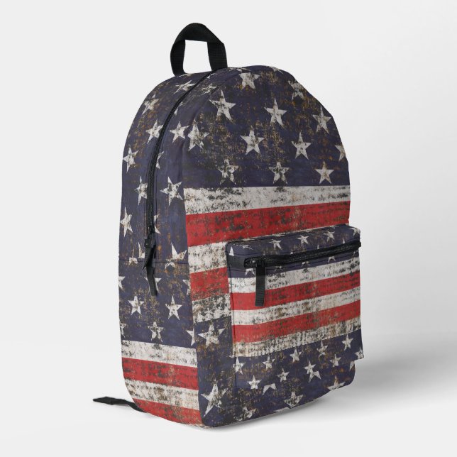 Sac À Dos Imprimé Motif de Grunge Patriotique (Coin arrière gauche)