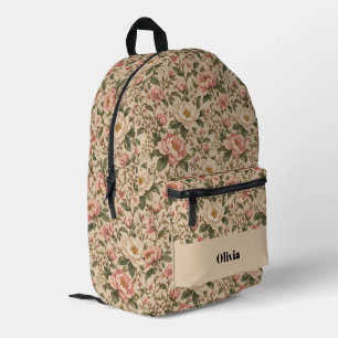 Sac À Dos Imprimé Motif de jardin de pivoines et de roses romantique