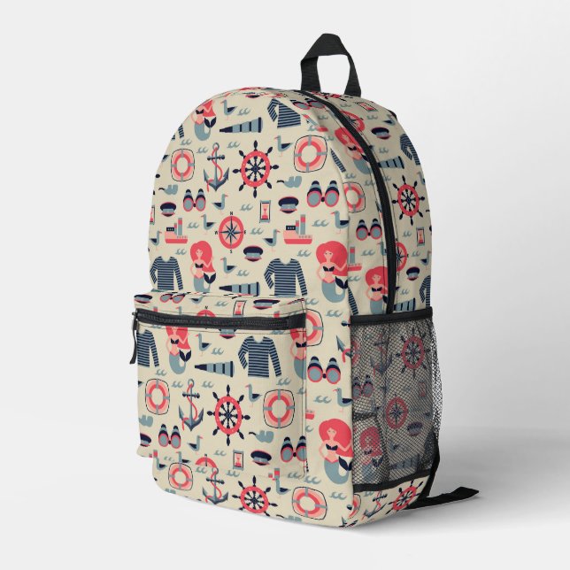 Sac À Dos Imprimé Motif de la Marine (Coin arrière droit)