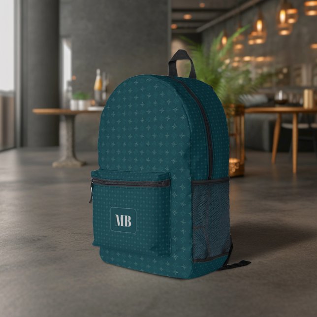 Sac À Dos Imprimé Motif de l'étoile blanche foncée Monogramme (Créateur téléchargé)