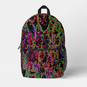 Sac À Dos Imprimé Motif de ligne courbe multicolore Neon