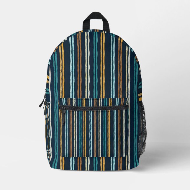 Sac À Dos Imprimé Motif de lignes verticales abstraites (Recto)