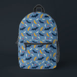 Sac À Dos Imprimé Motif de logo de chauve-souris rouge, bleu et jaun<br><div class="desc">Motif de logo de chauve-souris avec des chauves-souris bleues,  jaunes et rouges.</div>